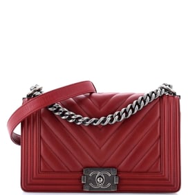Chanel Boy Flap Bag Chevron Lambskin