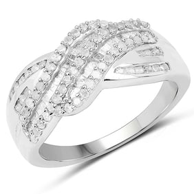 0.64 CT Genuine White Diamond 14K White Gold Ring