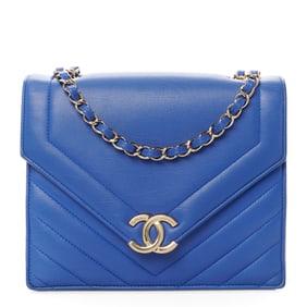 Chanel Calfskin Quilted Chevron Small Single