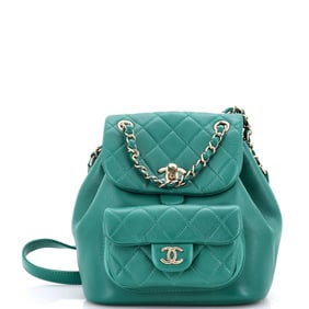 Chanel Duma Drawstring Backpack Quilted Leather