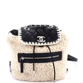 Chanel Coco Neige Flap Backpack Shearling