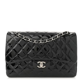 Chanel Patent Quilted Jumbo Double Flap