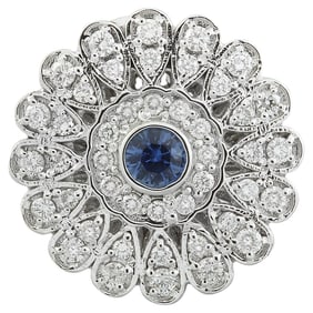 Sapphire Diamond Ring In 18K White Gold