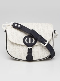 Christian Dior White/Blue Perforated Calfskin Leather