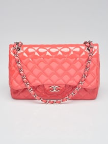 Chanel Pink Quilted Patent Leather Classic