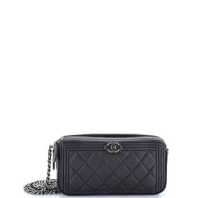 Chanel Boy Double Zip Clutch with