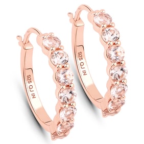 1.68 CT Genuine Morganite 14K Rose Gold Earrings