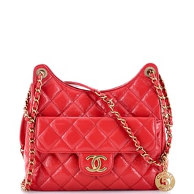 Chanel Wavy CC Hobo Quilted Crumpled