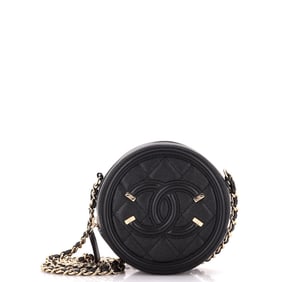 Chanel Filigree Round Clutch with Chain