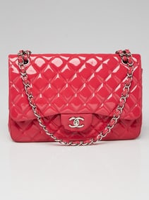 Chanel Pink Quilted Patent Leather Classic