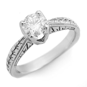0.55 ctw Certified VS/SI Diamond Solitaire Ring 14k White Gold