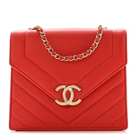 Chanel Calfskin Quilted Chevron Small Envelope