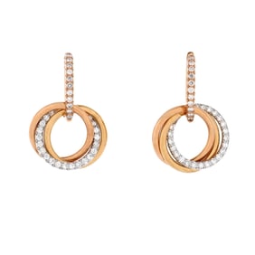 Cartier Trinity Hoop Dangle Earrings 18K