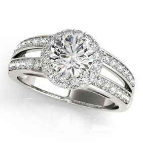 1.6 ctw Certified VS/SI Diamond Halo Ring 18k White Gold