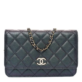Chanel Iridescent Caviar Quilted Wallet on