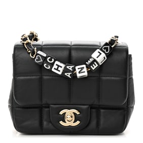 Chanel Lambskin Resin Crystal Square Quilted