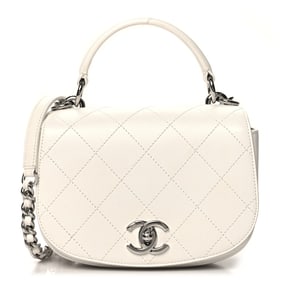 Chanel Calfskin Stitched Small Ring My