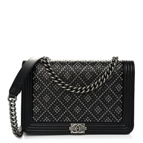 Chanel Calfskin Crystal Studded Quilted Boy