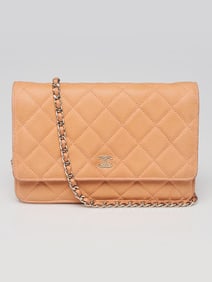 Chanel Dark Beige Quilted Caviar Leather