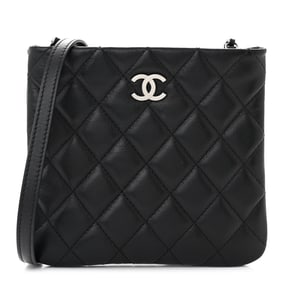 Chanel Lambskin Quilted Crossbody Bag Black