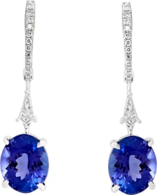 Tanzanite & diamond earings in 18k