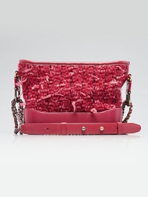 Chanel Pink Tweed and Leather Small