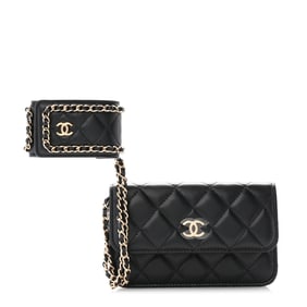 Chanel Lambskin Quilted Flap Card Holder