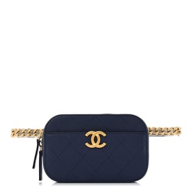 Chanel Caviar Stitched Waist Bag Blue