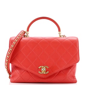 Chanel Gold Top Handle Bag Quilted