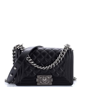 Chanel Boy Flap Bag Quilted Caviar