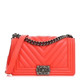 Chanel Calfskin Chevron Quilted Medium Boy