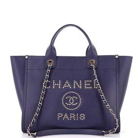Chanel Deauville Tote Studded Caviar Small