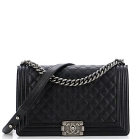 Chanel Boy Flap Bag Quilted Caviar