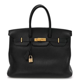 Hermes Taurillon Clemence Birkin 35 Black