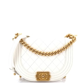 Chanel Boy Curved Messenger Bag Quilted