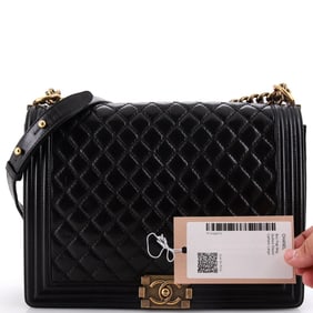 Chanel Boy Flap Bag Quilted Glazed