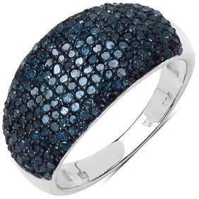 0.99 CT Genuine Blue Diamond 14K White Gold Ring