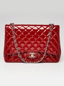 Chanel Dark Red Quilted Patent Leather