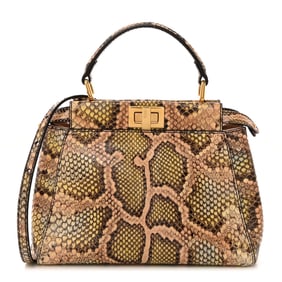 Fendi Snakeskin Mini Peekaboo Iconic Satchel