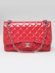 Chanel Pink Quilted Patent Leather Classic