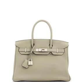 Hermes Birkin Handbag Sauge Clemence with