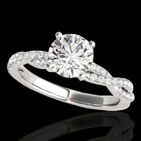 1.25 ctw Certified Diamond Solitaire Ring 10k White Gold