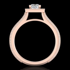 1.41 ctw Princess VS/SI Diamond Micro Pave Ring 18k Rose Gold
