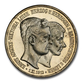 1915-A Germany Silver 3 Mark MS-64