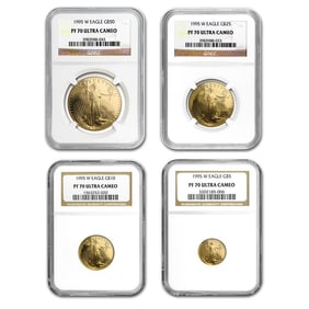 1995-W 4-Coin Proof American Gold Eagle