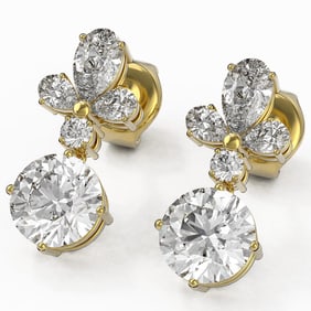 2.75 ctw Diamond Designer Earrings 18K Yellow Gold