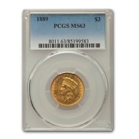 1889 $3 Gold Princess MS-63 PCGS