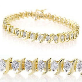 6.0 ctw Certified VS/SI Diamond Bracelet 10k Yellow Gold