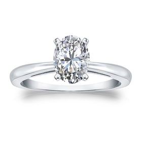Natural 1.00 CTW Diamond Solitaire Ring 14K White Gold