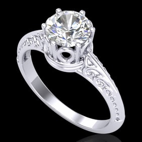 1 ctw VS/SI Diamond Art Deco Ring 18k White Gold